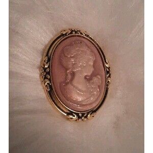 Pink Cameo Pin Brooch